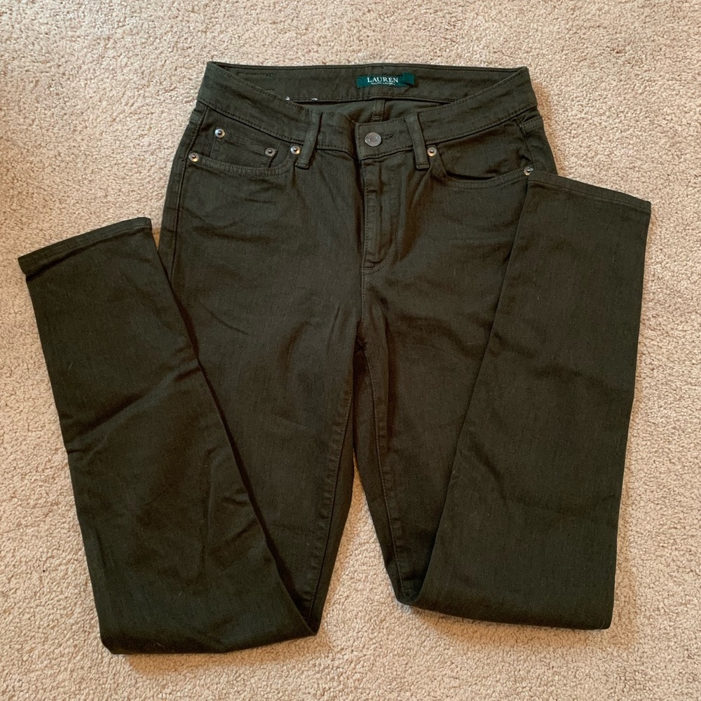 NWOT stretchy Ralph Lauren jeans, dark green
